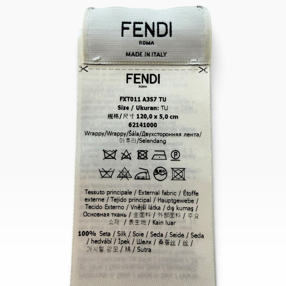 Fendi Wrappy FXT011 Floral Insect Silk Bandeau Scarf Orange w/ Box - Picture 6 of 6